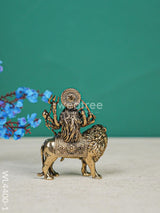 Brass Antique Durga Maa With Lion Idol - Wl4400 Figurines