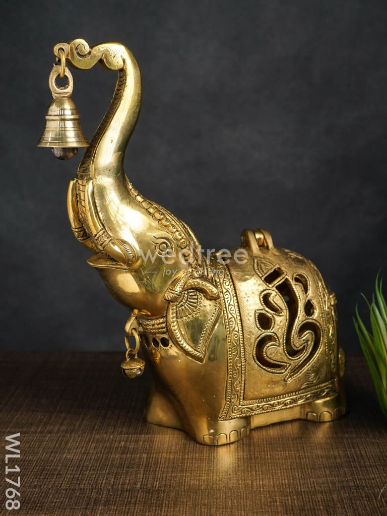 Brass Elephant Diya Holder - Wl1768