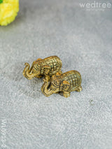 Brass Elephant (Set Of 2) - Black Antique Finish Small Wl0913 - 2 Figurines