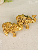 Brass Elephant (Set Of 2) - Gold Antique Finish Wl0913-5 Figurines