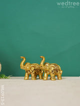 Brass Elephant (Set Of 2) - Gold Antique Finish Wl0913-5 Figurines