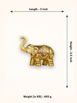 Brass Elephant (Set Of 2) - Gold Antique Finish Wl0913-5 Figurines