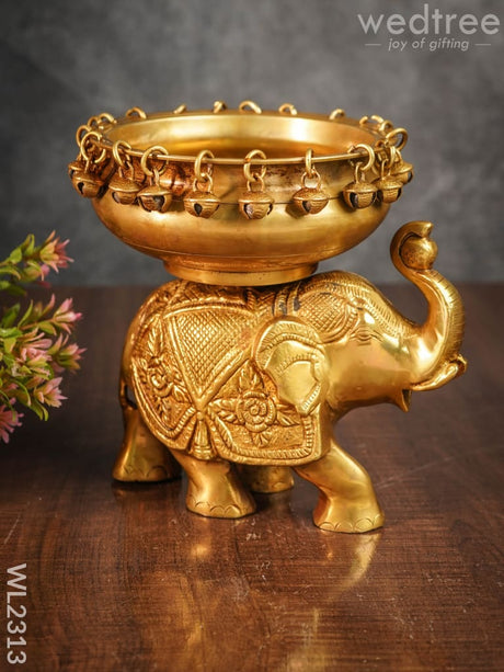 Brass Elephant Urli - Wl2313