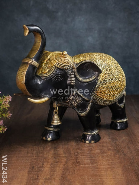 Brass Elephant With Bell - Wl2434 Figurines