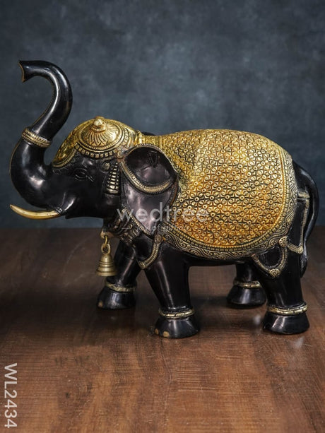 Brass Elephant With Bell - Wl2434 Figurines