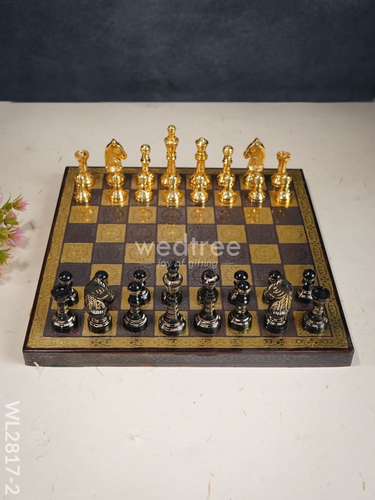 Brass Finish Chess Board - 10X10 Wl2817 & Black Utility