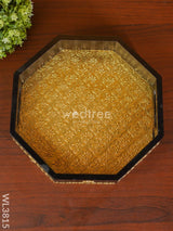 Brass Fitted Hexagon Shape Tray - 11 Inch Wl3815 Wooden Trays