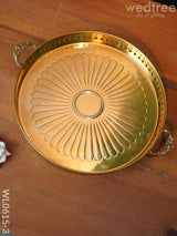 Brass Floral Designed Tray - Wl0615 12Inches Utility