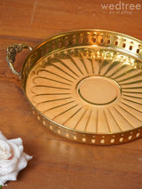 Brass Floral Designed Tray - Wl0615 Utility