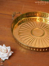 Brass Floral Designed Tray - Wl0615 Utility