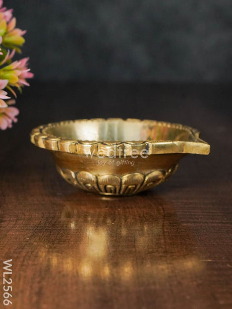 Brass Floral Diya - Wl2566