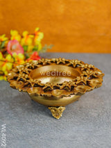 Brass Floral Urli With Diyas - Wl4092