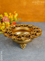 Brass Floral Urli With Diyas - Wl4092