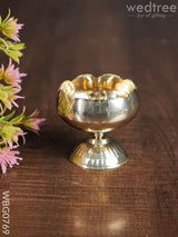 Brass Flower Diya With Stand - Wbg0769 Diyas