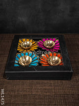 Brass Flower Shaped Diya - Wl1475