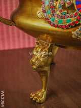 Brass Flute Krishna Urli With Diya And Bell - Wl3384