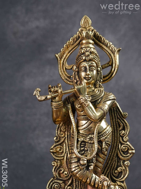 Brass Flute Krishna - Wl3005 Figurines