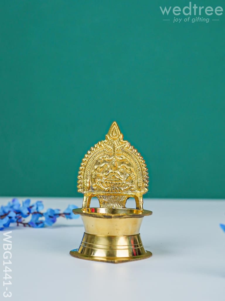 Brass Gajalakshmi Kamakshi Diya - Wbg1441 3.5 Inch Rg