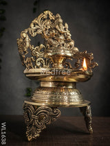 Brass Ganesh Diya With Peacock Design (Black Antique Finish) - Wl1638