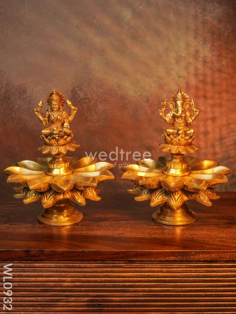 Brass Ganesh-Lakshmi Diya - Wl0932