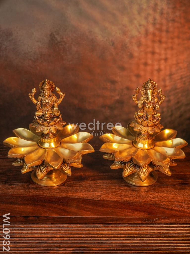 Brass Ganesh-Lakshmi Diya - Wl0932