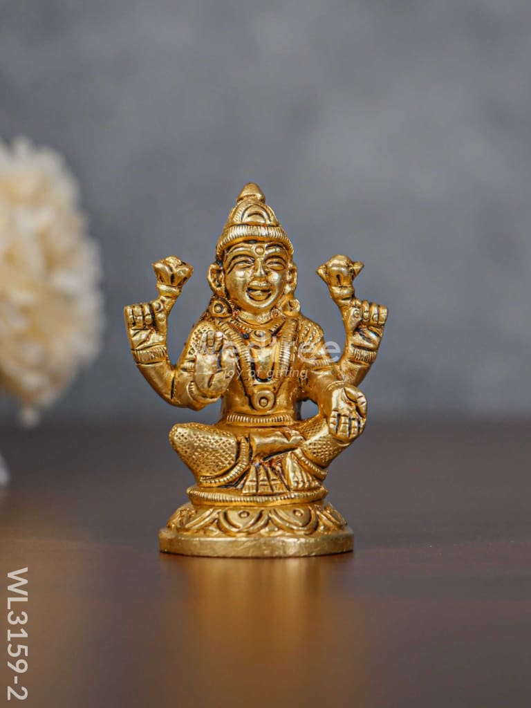 Brass Ganesh Lakshmi Idol - Brown Antique Finish Set Of 2 Wl3159-2 Figurines