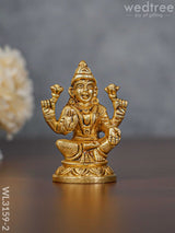 Brass Ganesh Lakshmi Idol - Brown Antique Finish Set Of 2 Wl3159-2 Figurines