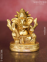 Brass Ganesh Lakshmi Idol - Set Of 2 Wl3159 Figurines