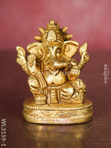 Brass Ganesh Lakshmi Idol - Set Of 2 Wl3159 Figurines