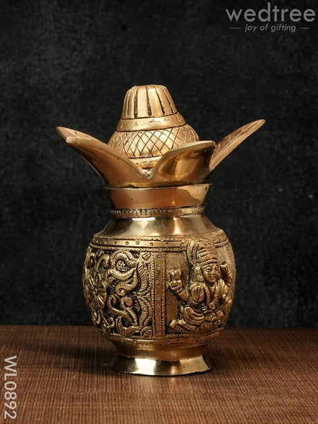 Brass Ganesh-Lakshmi Kalash - Wl0892 Utility