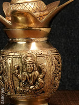 Brass Ganesh-Lakshmi Kalash - Wl0892 Utility