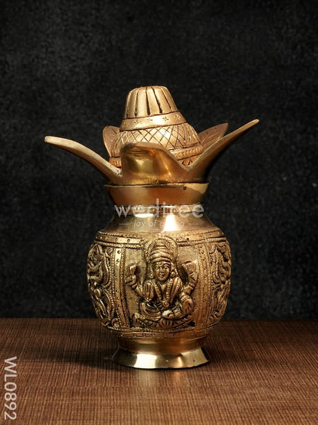 Brass Ganesh-Lakshmi Kalash - Wl0892 Utility