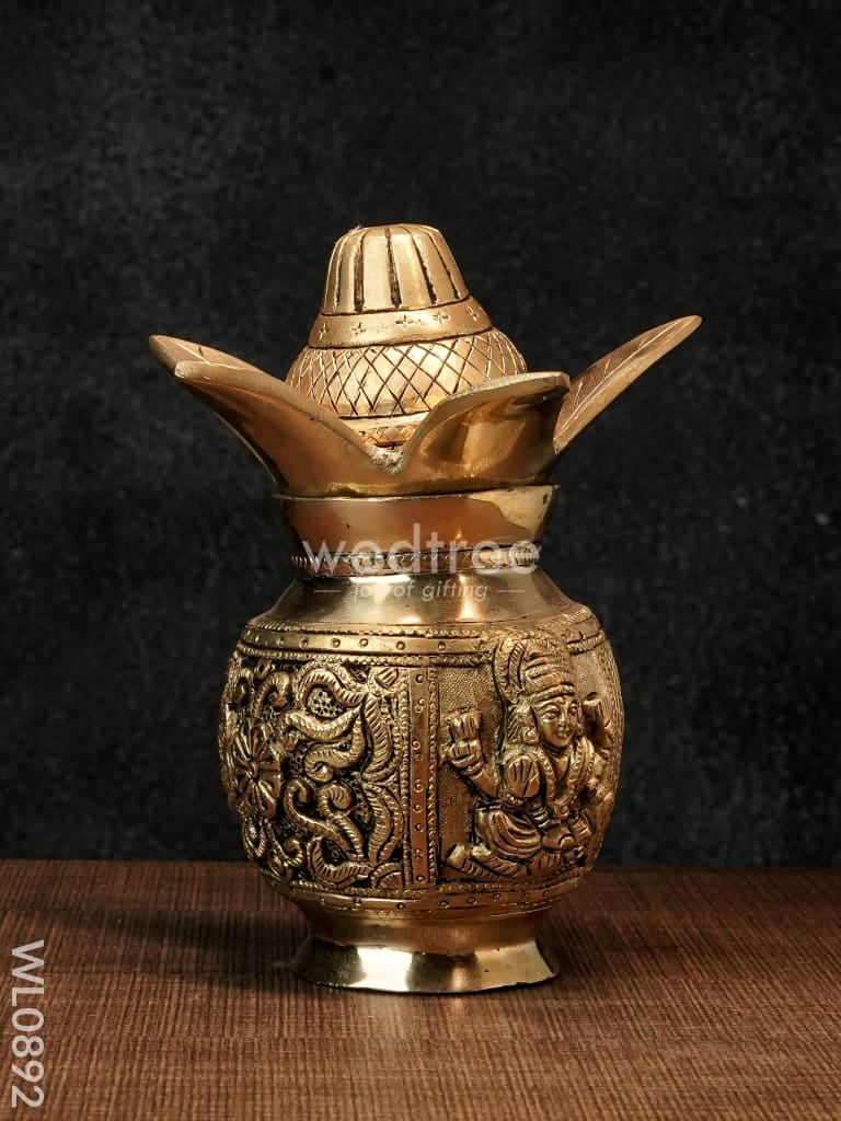 Brass Ganesh-Lakshmi Kalash - Wl0892 Utility