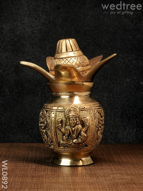 Brass Ganesh-Lakshmi Kalash - Wl0892 Utility