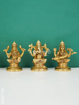 Brass Ganesh-Lakshmi-Saraswathi Idols - Wl0909 Figurines