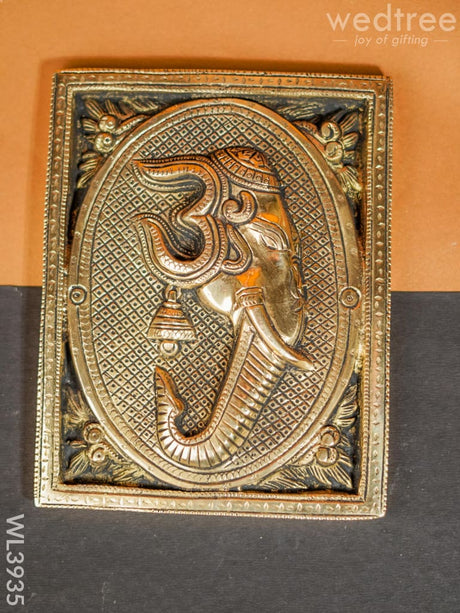 Brass Ganesha Plate Wall Hanging - Wl3935