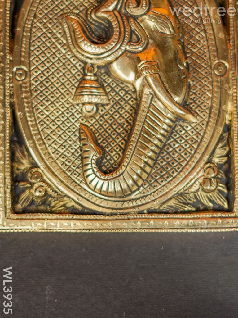 Brass Ganesha Plate Wall Hanging - Wl3935