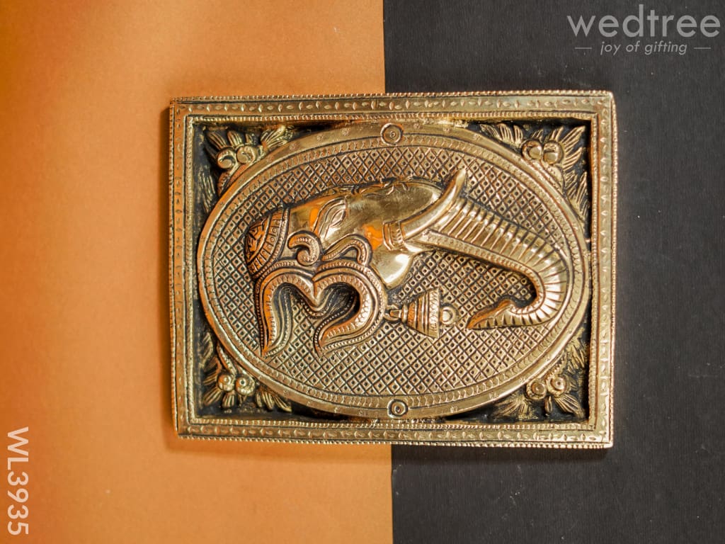 Brass Ganesha Plate Wall Hanging - Wl3935