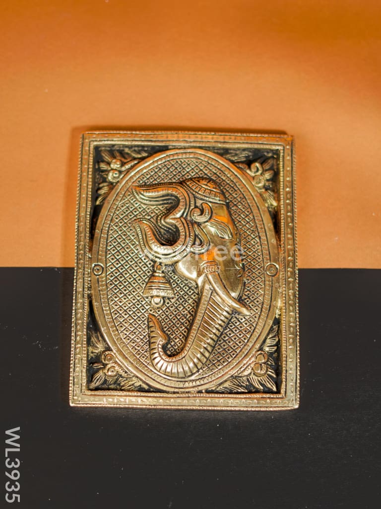 Brass Ganesha Plate Wall Hanging - Wl3935