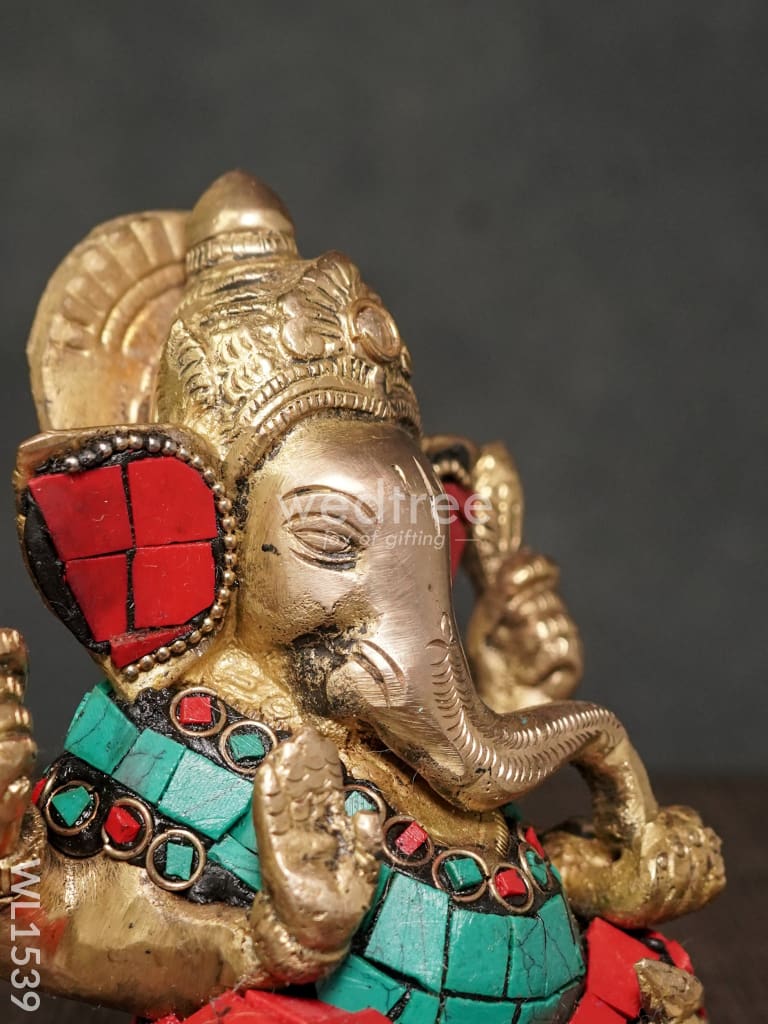 Brass Ganesha Idol - Wl1539 Figurines