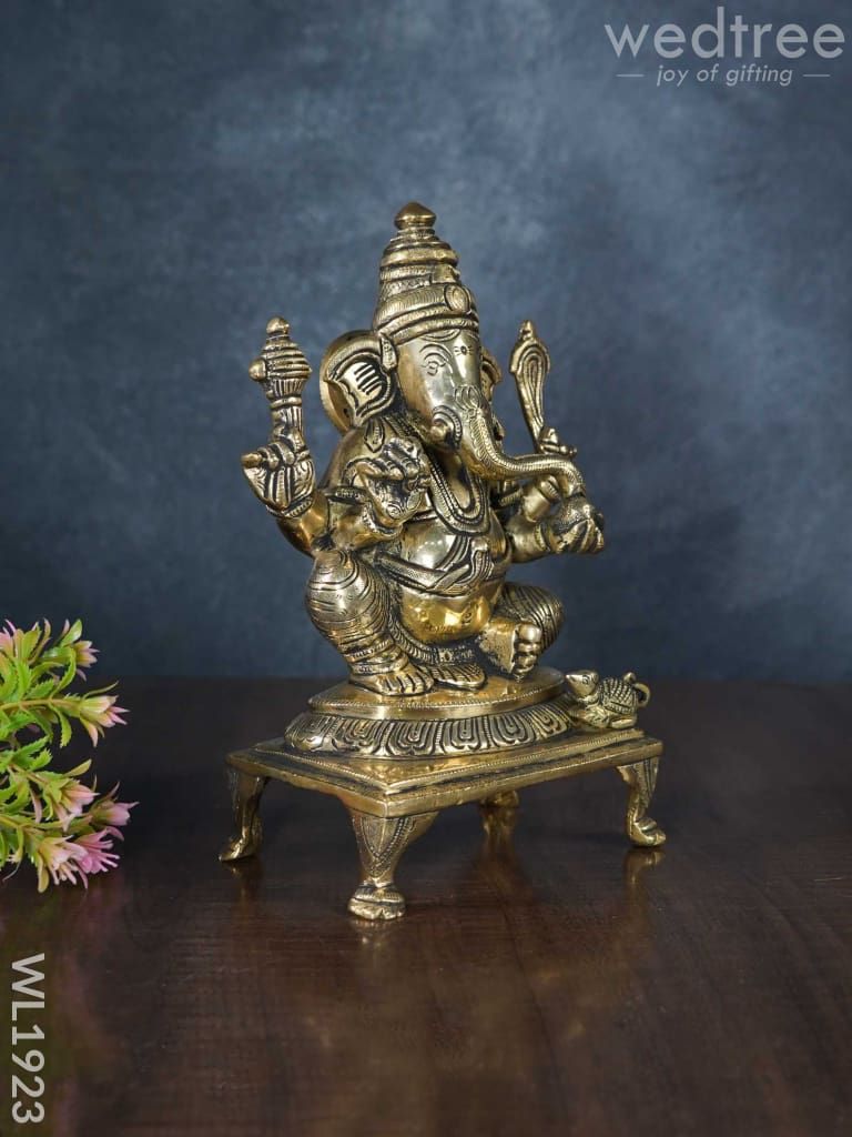 Brass Ganesha Idol - Wl1923 Figurines