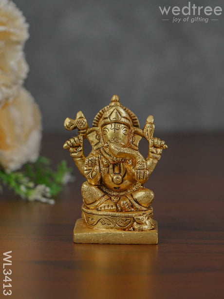 Brass Ganesha Idol - Wl3413 Figurines