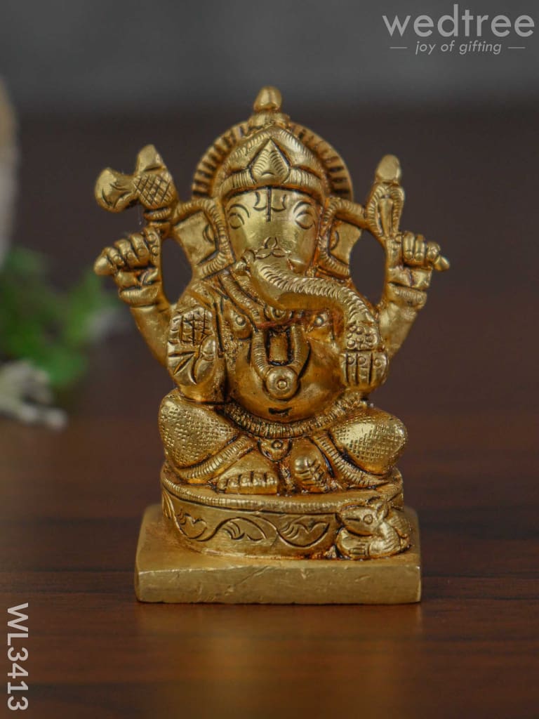 Brass Ganesha Idol - Wl3413 Figurines