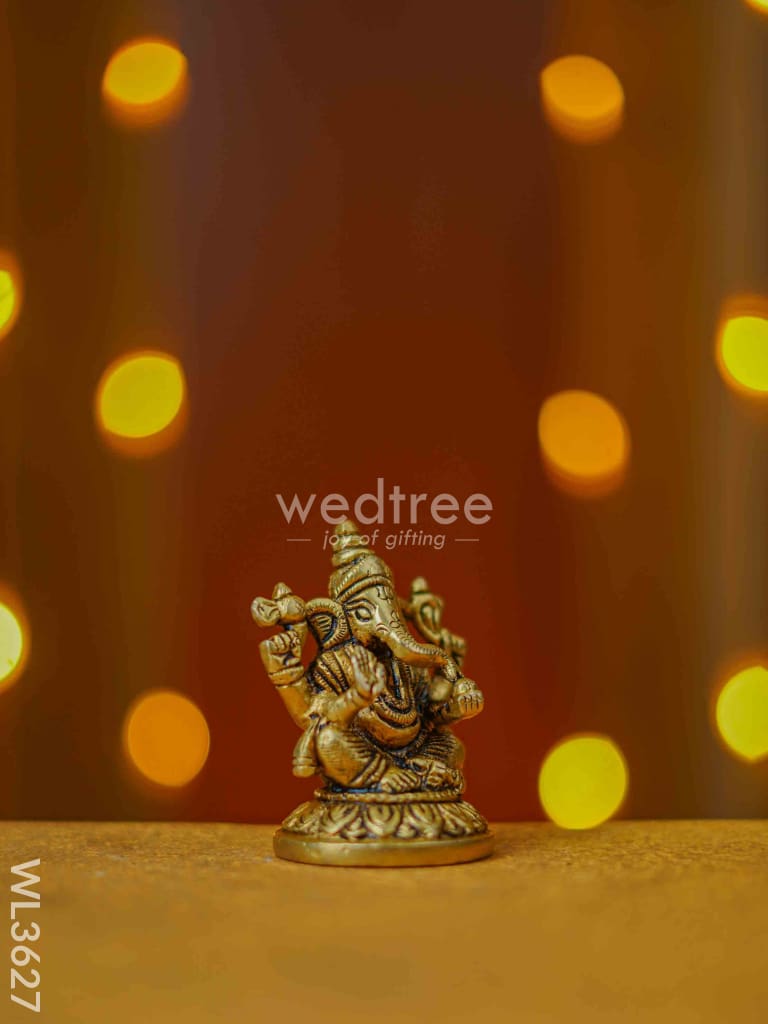 Brass Ganesha Idol - Wl3627 Figurines