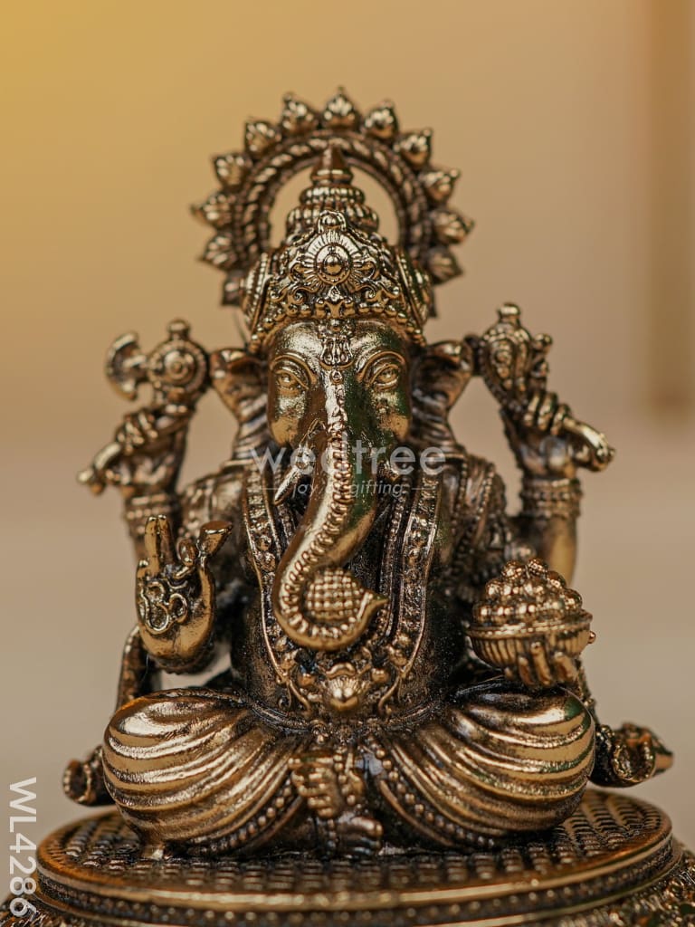 Brass Antique Ganesha Idol - Wl4286 Figurines