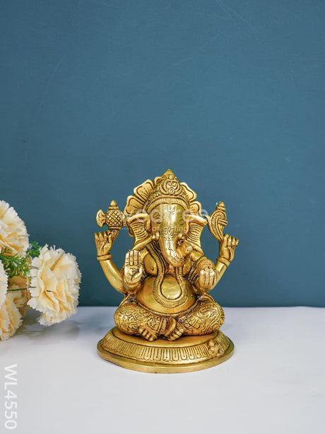 Brass Ganesha Idol - Wl4550 Figurines