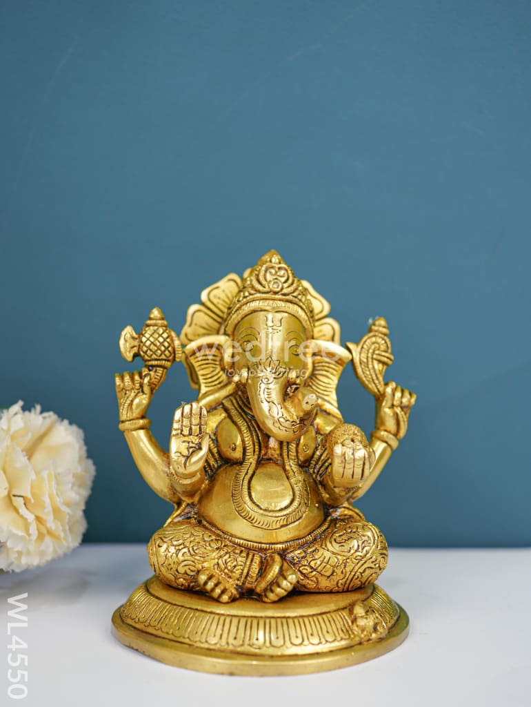 Brass Ganesha Idol - Wl4550 Figurines