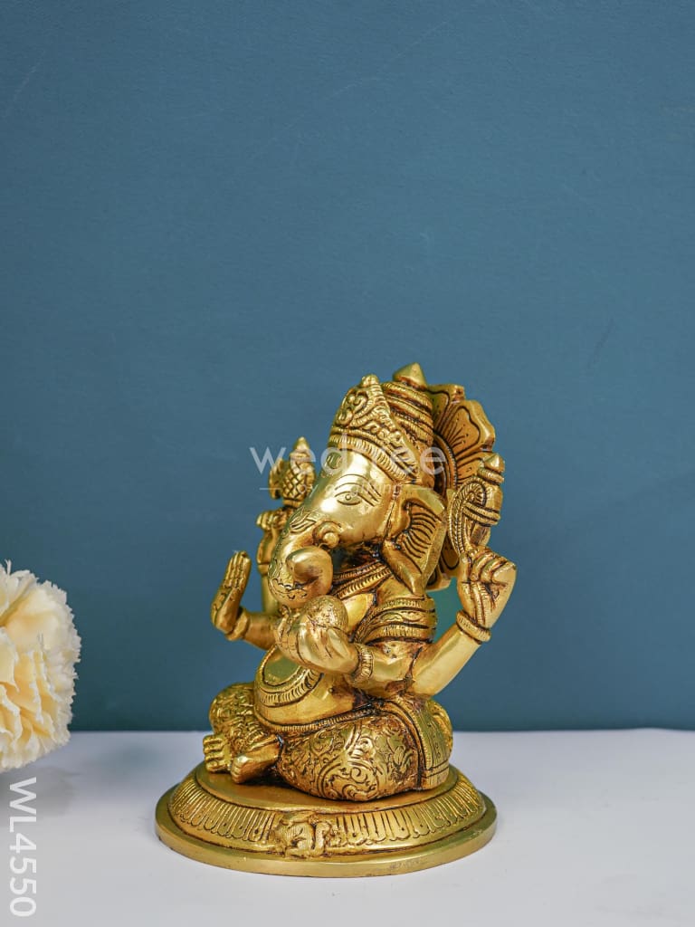 Brass Ganesha Idol - Wl4550 Figurines