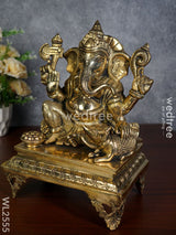 Brass - Ganesha On A Chowki Wl2555 Figurines