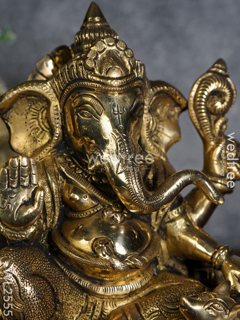 Brass - Ganesha On A Chowki Wl2555 Figurines